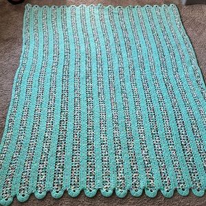 Blanket Afghan Handmade Handcrafted 61” x 83”